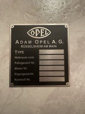 Typenschild Opel Oldtimer