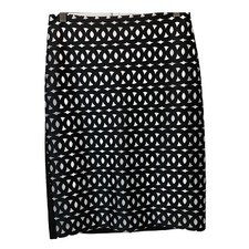 Calvin Klein Black Pattern skirt size 6 scuba Slimming Women  s straight
