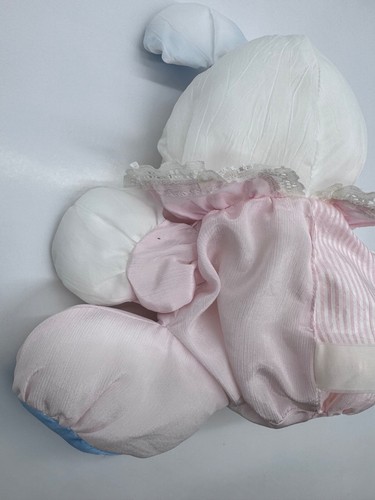 Vintage Fisher Price Puffalumps Bär rosa Streifen Rassel Plüschtier Stofftier - Bild 6 von 10