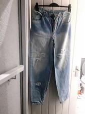 Women's No Parking Jeans, Ripped, Pale Blue, Straight, Size 16