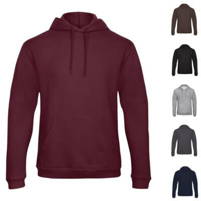 B&C Herren Hoodie Sweatshirt Uni Midweight Polycotton Pullover Kapuzenpullover