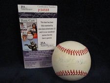 Harry Walker (D 1999) Autographed ONL (White) Baseball – JSA Cert