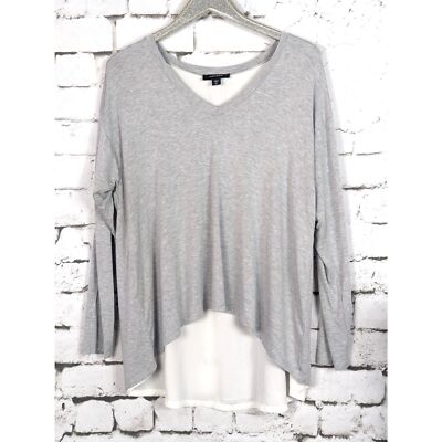 KAREN KANE Lagenlook Minimalist Contemporary Layered Comfy Jersey-Knit Tunic XL