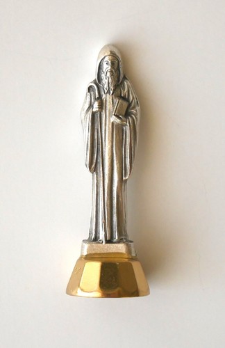 Saint Benedict Italian Made 2" Tall Statue with Magnet and Base Adhesive