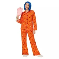 Halloween Coraline Satin Pajama Set, Cute Lovers Sleepwear Gift for Her