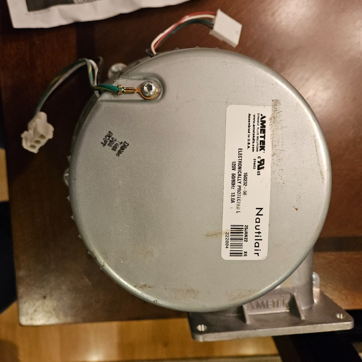 AMETEK NAUTILAIR 150232-56 Water Heater Blower Fan | eBay