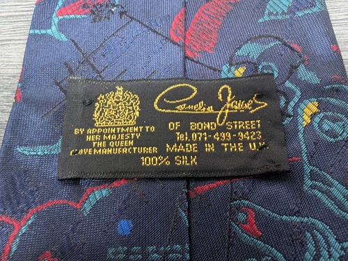 Vintage Camelia James Seidenkrawatte Ford Logo Bond Street Royal Garantie 100% Seide - Bild 13 von 14