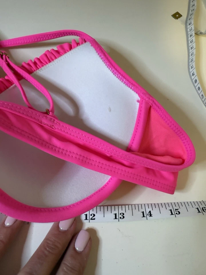 Push Up Hot Pink Padded Swim Suite Top XOXO Size Large - Image 4 of 4