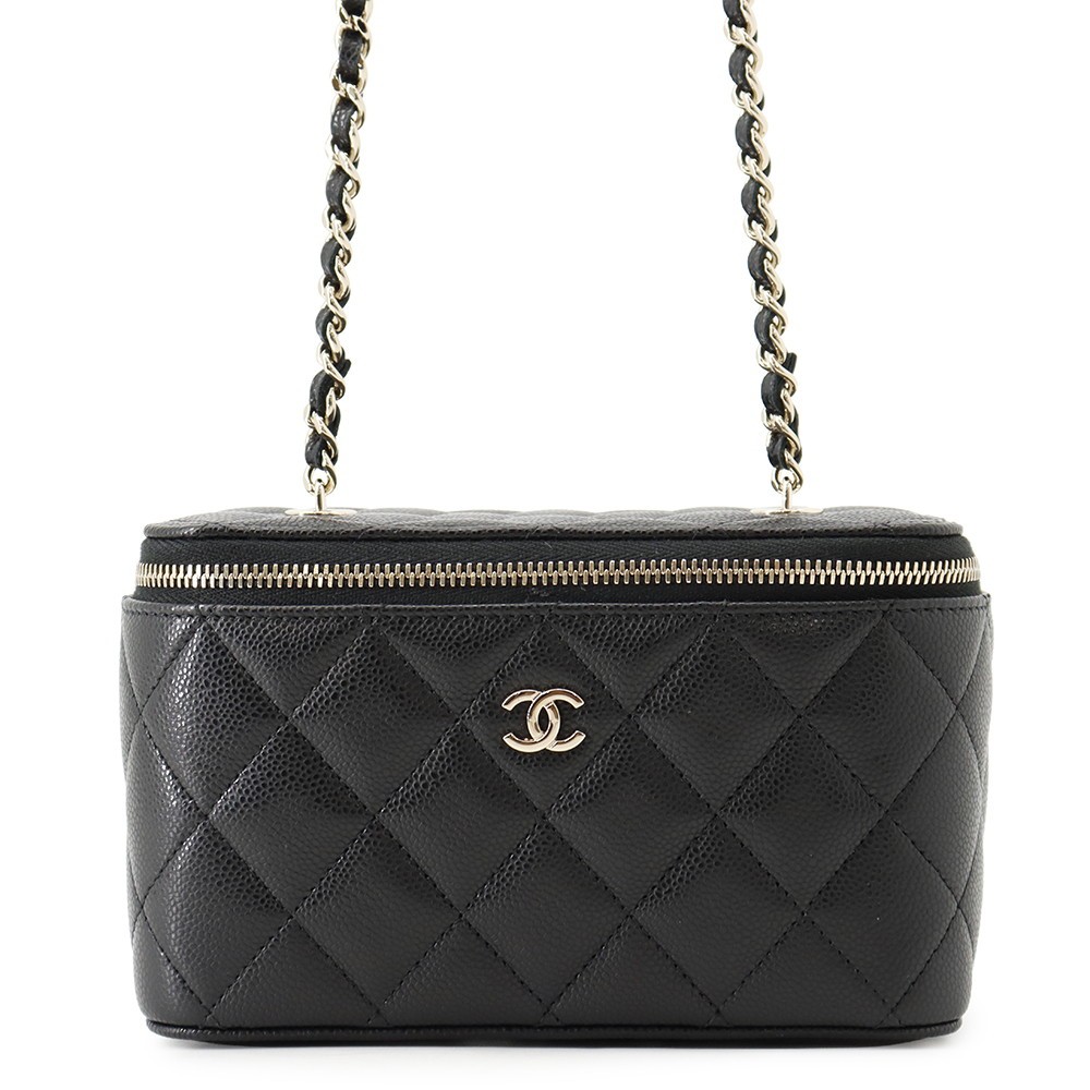 CHANEL Vanity ChainShoulder Calfskin Black AP1341