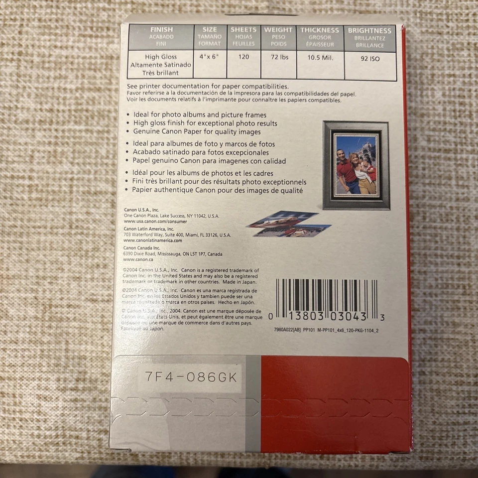 Canon Photo Paper Plus Glossy 4x6" 90 Sheets Gloss USA Made - Image 3 of 4