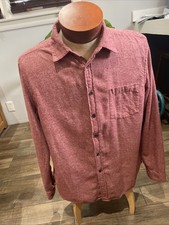 Goodfellow Mens Burgundy L Brushed 100 Cotton Flannel Button Down Shirt Lng Slv