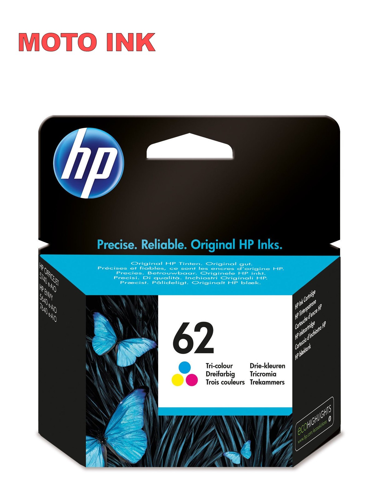 HP 62 Tri-colour Original Ink Cartridge - C2P06AE