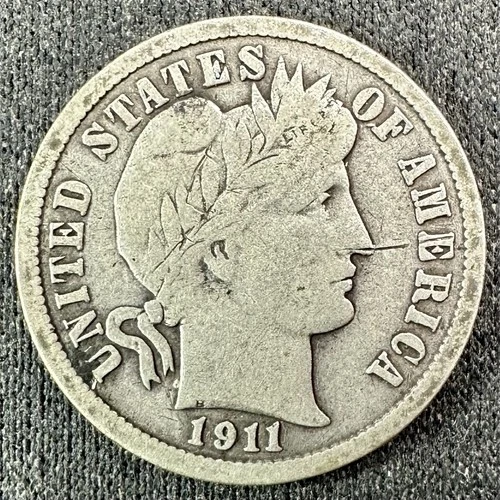 1911 D Barber Dime - Full LIBERTY - FINE - Free Shipping!