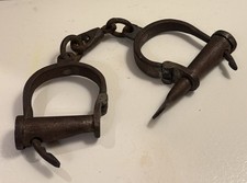 Antique Handcuffs Metal Wrist Shackles With Key