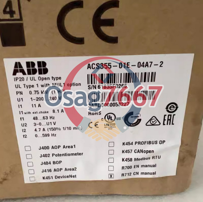1PCS ABB ACS355-01E-04A7-2 Frequency converter 0.75kW New