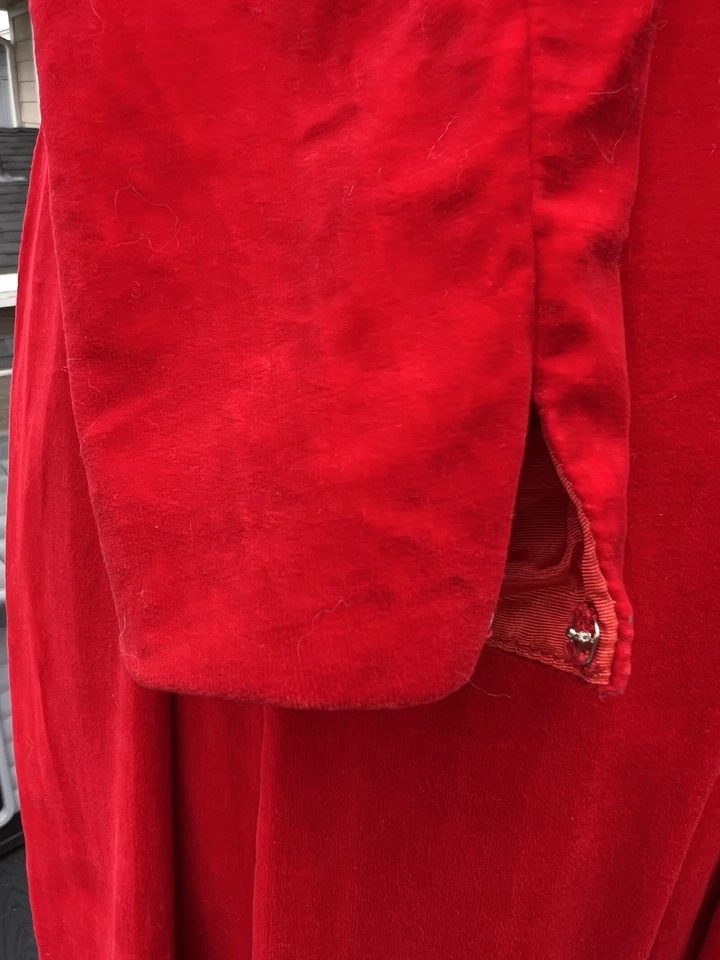 Vtg Minx Modes 50s 60s Red Maxi Dress Velvet Belted Retro Glam Party Prom M ? - Image 4 of 4