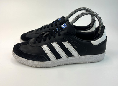 Adidas Originals Samba OG Jungen Sneaker Leder Schnürer Schwarz UK 3