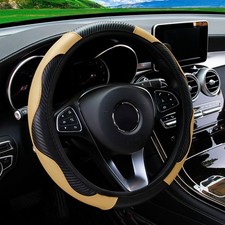 Car Steering Wheel Cover Red Black Leather Anti-slip For 1538cm Carbon Fiber Car Steering Wheel Cover Red Black Leather Anti-slip For 1538cm Carbon Fiber