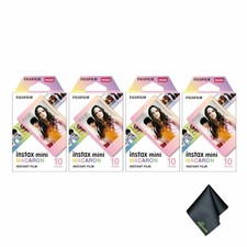 4xFUJIFILM INSTAX MINI Macaron Instant Film 10 Exposures , Microfiber Cleaning