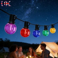 60M 120M Festoon Outdoor String Lights Mains Powered RGB LED Bulbs Garden Lights