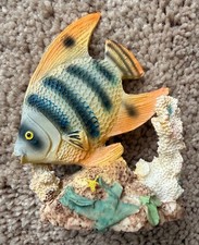 Vintage Ceramic Colorful Fish/Coral Figurine 4" X 3"