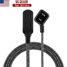 3 Outlet Polarized Extension Cord 8ft Power Strip Flat Plug Indoor Safety New