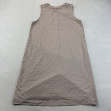 A New Day Womens Medium Sleeveless Midi T-Shirt Dress Taupe Beige Crew Neck