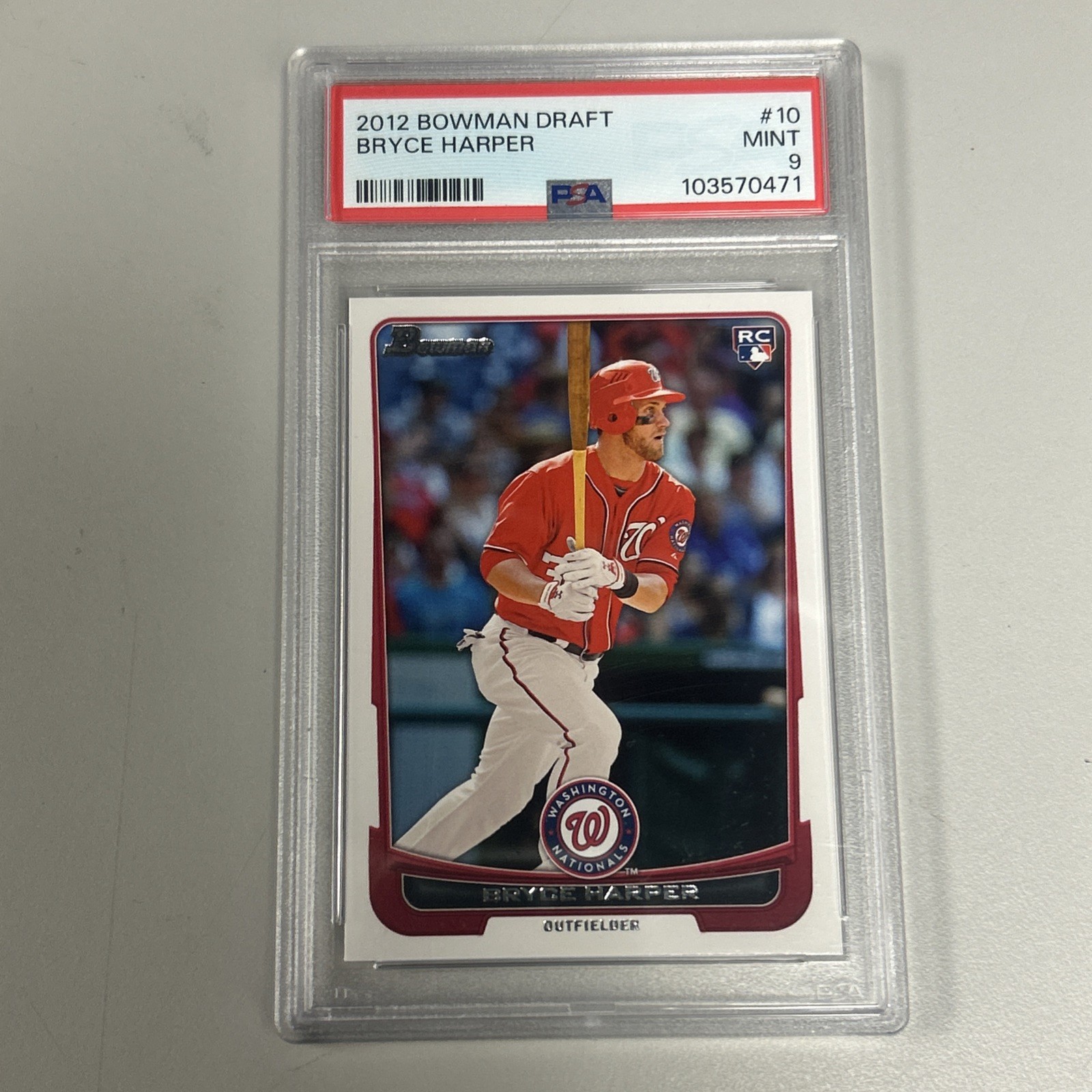 2012 Bowman Draft Baseball Bryce Harper ROOKIE #10 PSA 9 PHILLIES GEM  view 5