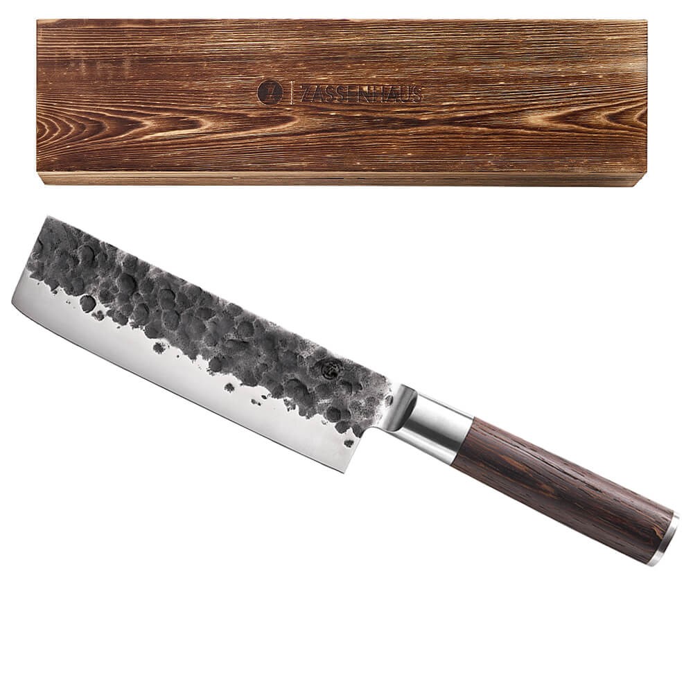 Zassenhaus Nakiri-Messer KYOTO, handgeschmiedeter Klingenstahl, 18 cm | japanischer 440C-Klingenstahl, 60 HRC Härtegrad, ergonomischer Wenge-Holzgriff, 15° Schleifwinkel, attraktive Holzbox - Bild 2