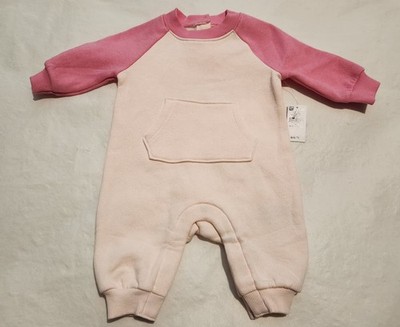 NWT Old Navy Pink Cozy Sweatshirt Romper 1PC 0-3 Months Baby Girl