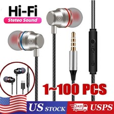 HIFI Bass Stereo Wired Earbuds Headset In-Ear Earphone Headphone 3.5mm USB-C Lot