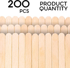 200PCS Wooden Sticks for Crafts   8 Inch Wooden Sticks for Crafting Jumbo Bul...
