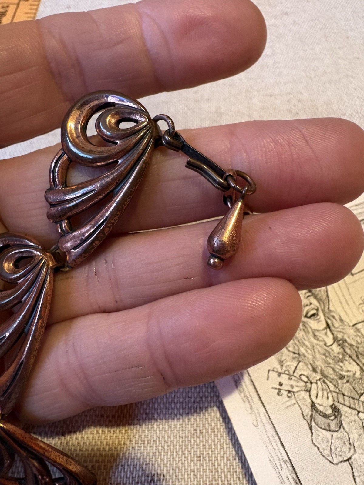 Vintage Solid Copper Butterfly Wing  Modernist Le… - image 3