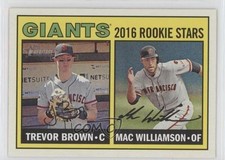 2016 Topps Heritage Rookie Stars Gum Damage Back Trevor Brown Mac Williamson 0b0