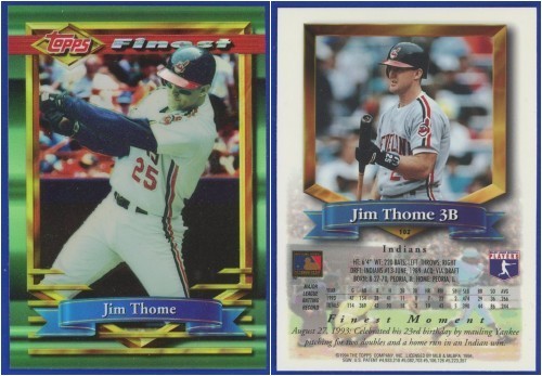 Jim Thome 1994 Topps Finest #102 REFRACTOR - ABSOLUTELY BEAUTIFUL!