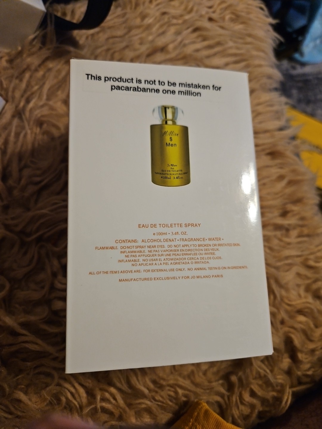 Jo Milano Paris Million Dollar  Man Fragrance 3.4fl Oz Factory Sealed 100mL