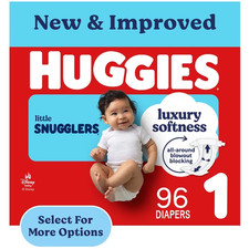 Huggies Little Snugglers Baby Diapers, Size 1 (8-14 lbs), 96 Count (Select for M 0.30 per diaper