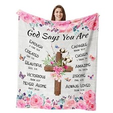 Christian Gifts for Women Blanket 60"x50" - 50"x60" Pink Christian Gift