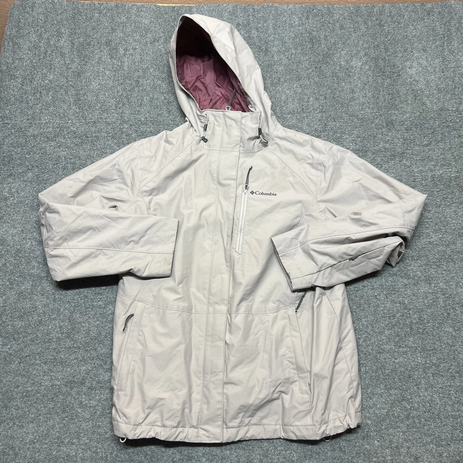 Columbia Interchange Jacket Womens XL Gray 3-in-1 Hooded Ski Snow Winter Coat
