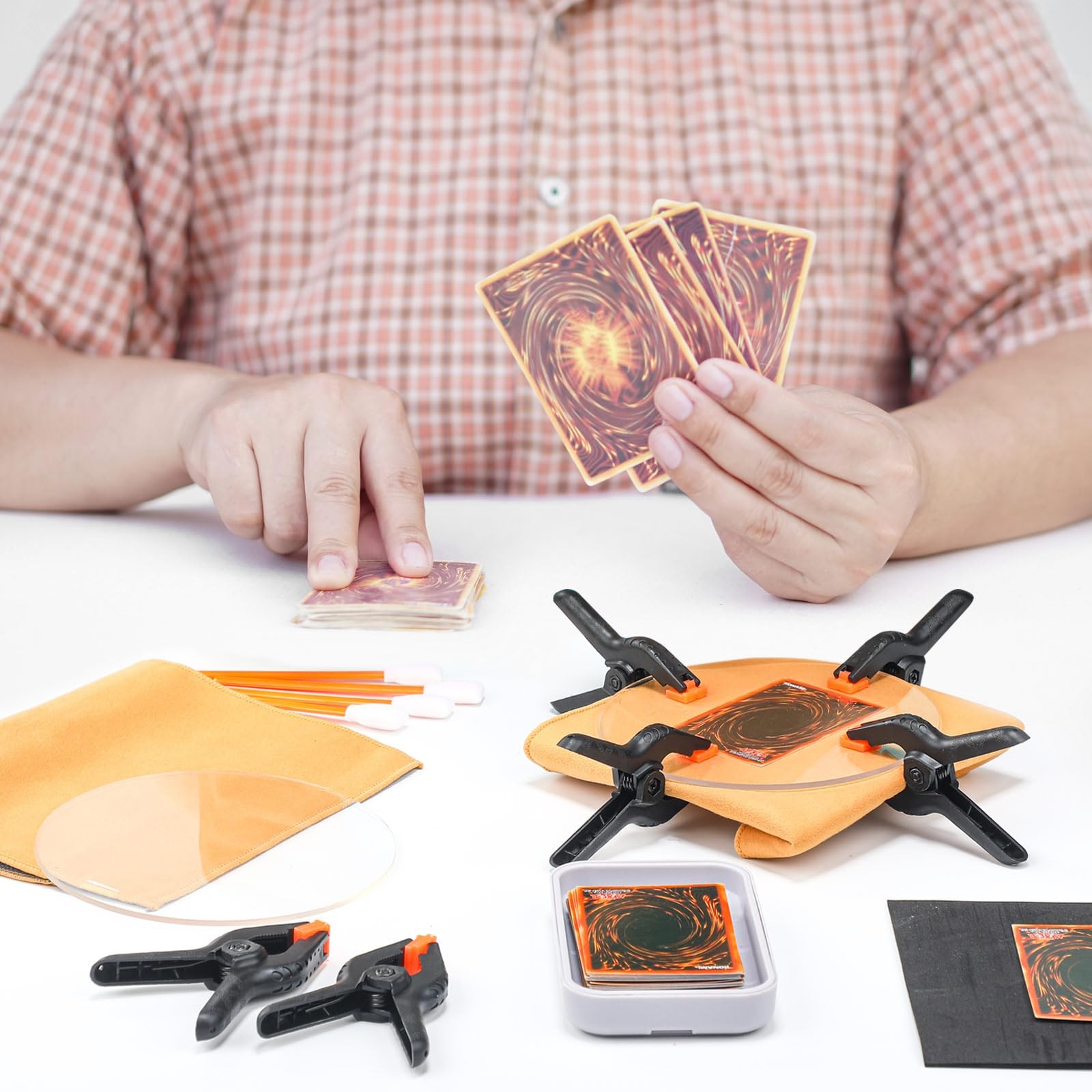 Trade Card Flattening Cleaning Kit  for TCG Collectors Collectible Protect 228Pc