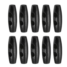 10pcs Wooden Toggle Buttons 30mm 2-Hole Wood Olive Sewing Button, Black