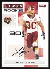 2007 Playoff NFL Signatures Red Rookie Auto LaRon Landry /100 Redskins