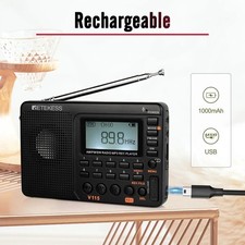 V115 Portable Radio,AM/FM/SW Digital Stereo Home Radio Recorder