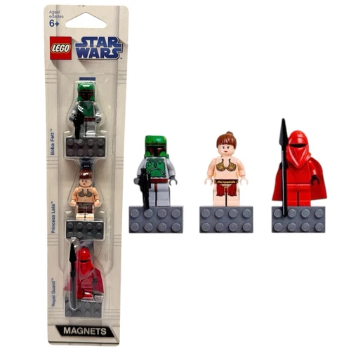 Lego Star Wars Minifig Magnet Set Boba Fett Slave Leia Retired Set New
