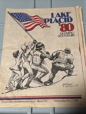 1980 Lake Placid Sunday Times  USA Olympic Souvenir 2/27/1980