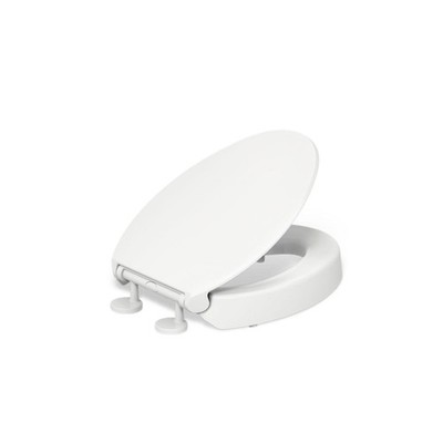KOHLER 25875-0 Hyten 3 Height, Elevated Soft Close Elongated Toilet Seat, Con...
