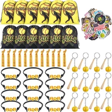 148 Pcs Softball Party Favors Include Drawstring Bags Charm Bracelets Keychain H