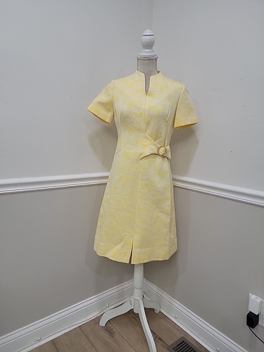 Vtg.'50s Manford Mid-Century Cocktail Wiggle Dress/Rhinestones Buckle - Picture 1 of 14
