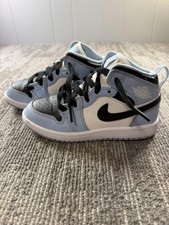 Nike Air Jordan 1 Mid Shoes Kids Size 12C Blue White Black Sneakers 640737-401