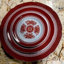 SPODE “FITZHUGH” FINE STONE SET OF DINNER-10”,SALAD-8” & BREAD-6” PLATES ENGLAND